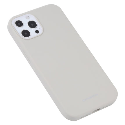 GOOSPERY SILICONE Solid Color Soft Liquid Silicone Shockproof Soft TPU Case For iPhone 13 Pro Max(Stone Grey)-garmade.com