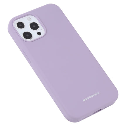 GOOSPERY SILICONE Solid Color Soft Liquid Silicone Shockproof Soft TPU Case For iPhone 13 Pro Max(Purple)-garmade.com