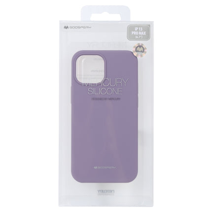 GOOSPERY SILICONE Solid Color Soft Liquid Silicone Shockproof Soft TPU Case For iPhone 13 Pro Max(Purple)-garmade.com