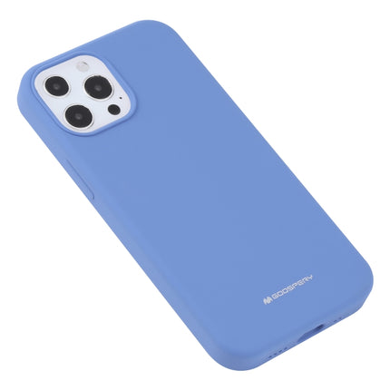 GOOSPERY SILICONE Solid Color Soft Liquid Silicone Shockproof Soft TPU Case For iPhone 13 Pro Max(Blue)-garmade.com