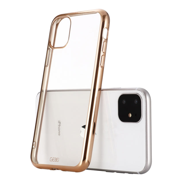 For iPhone 11 GEBEI Plating TPU Shockproof Protective Case(Gold)-garmade.com