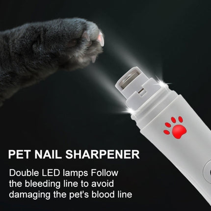 RC-306 Animal Nail Grinder USB Automatic Manicure(White)-garmade.com