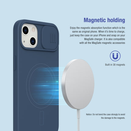 NILLKIN CamShield MagSafe Magnetic Liquid Silicone + PC Full Coverage Case For iPhone 13(Blue)-garmade.com