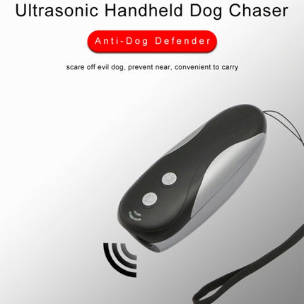 RC-533 Handheld Portable Ultrasonic Dog Repeller(Black + Silver)-garmade.com