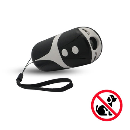 RC-534 Handheld Portable Ultrasonic Dog Repeller with LED Lights(Black + White)-garmade.com