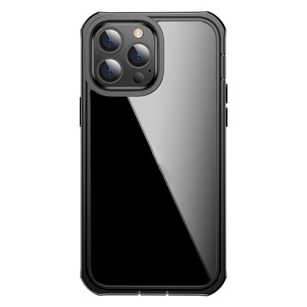 Waterproof Dustproof Shockproof Transparent Acrylic Protective Case For iPhone 13 Pro(Black)-garmade.com