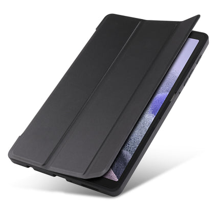 For Samsung Galaxy Tab A7 Lite T225 3-folding Horizontal Flip Honeycomb TPU Shockproof + PU Leather Case with Holder(Black)-garmade.com