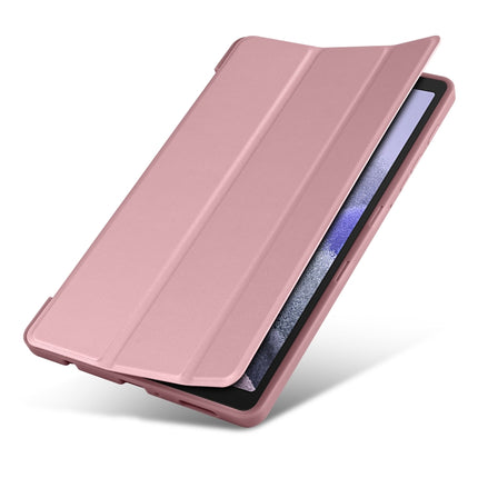 For Samsung Galaxy Tab A7 Lite T225 3-folding Horizontal Flip Honeycomb TPU Shockproof + PU Leather Case with Holder(Rose Gold)-garmade.com