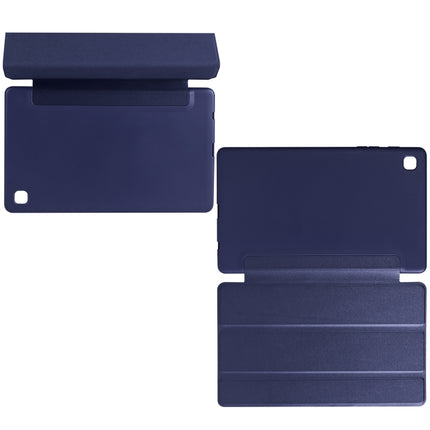 For Samsung Galaxy Tab A7 Lite T225 3-folding Horizontal Flip Honeycomb TPU Shockproof + PU Leather Case with Holder(Dark Blue)-garmade.com