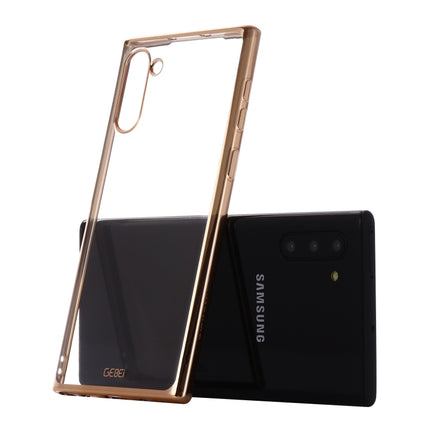 For Galaxy Note 10 GEBEI Plating TPU Shockproof Protective Case(Gold)-garmade.com