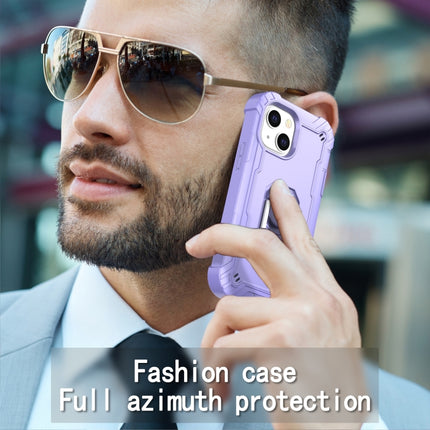 PC + Rubber 3-layers Shockproof Protective Case with Rotating Holder For iPhone 13 mini(Purple)-garmade.com
