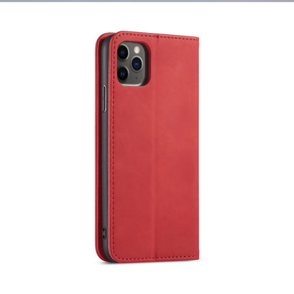 Skin-feel Calfskin Texture Magnetic Dual-Fold Horizontal Flip Leather Case with Holder & Card Slots & Wallet For iPhone 13 mini(Red)-garmade.com