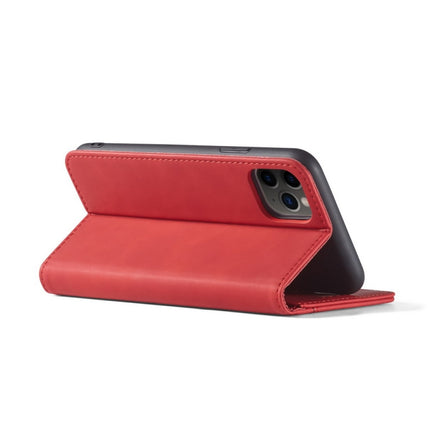 Skin-feel Calfskin Texture Magnetic Dual-Fold Horizontal Flip Leather Case with Holder & Card Slots & Wallet For iPhone 13 mini(Red)-garmade.com