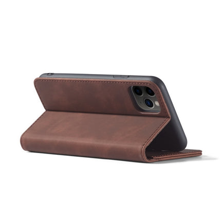 Skin-feel Calfskin Texture Magnetic Dual-Fold Horizontal Flip Leather Case with Holder & Card Slots & Wallet For iPhone 13 Pro Max(Coffee)-garmade.com