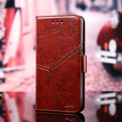 Geometric Stitching Horizontal Flip TPU + PU Leather Case with Holder & Card Slots & Wallet For iPhone 13 mini(Dark Brown)-garmade.com