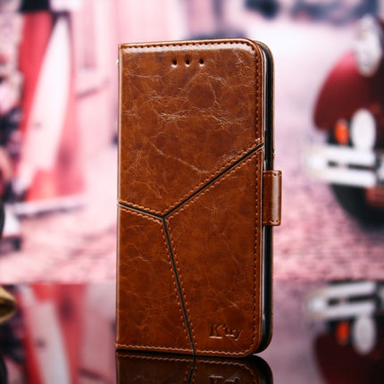 Geometric Stitching Horizontal Flip TPU + PU Leather Case with Holder & Card Slots & Wallet For iPhone 13 mini(Light Brown)-garmade.com