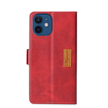 Retro Texture Contrast Color Side Buckle Horizontal Flip Leather Case with Holder & Card Slots & Wallet For iPhone 13 mini(Red)-garmade.com