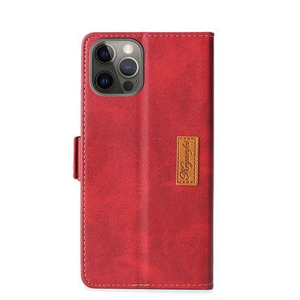 Retro Texture Contrast Color Side Buckle Horizontal Flip Leather Case with Holder & Card Slots & Wallet For iPhone 13 Pro(Red)-garmade.com