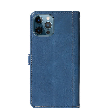 Stitching Skin Feel Magnetic Buckle Horizontal Flip PU Leather Case with Holder & Card Slots & Wallet For iPhone 13 Pro Max(Blue)-garmade.com