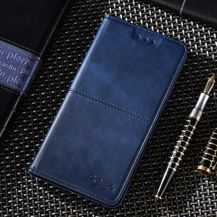 Cow Texture Magnetic Horizontal Flip Leather Case with Holder & Card Slots For iPhone 13(Blue)-garmade.com