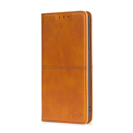 Cow Texture Magnetic Horizontal Flip Leather Case with Holder & Card Slots For iPhone 13(Light Brown)-garmade.com