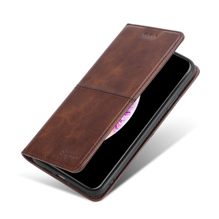 Cow Texture Magnetic Horizontal Flip Leather Case with Holder & Card Slots For iPhone 13(Dark Brown)-garmade.com