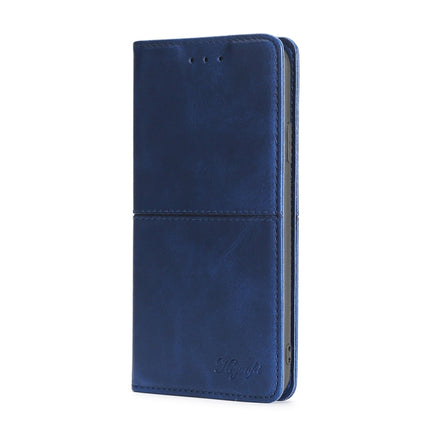Cow Texture Magnetic Horizontal Flip Leather Case with Holder & Card Slots For iPhone 13 Pro(Blue)-garmade.com
