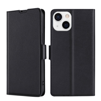 Ultra-thin Voltage Side Buckle PU + TPU Horizontal Flip Leather Case with Holder & Card Slot For iPhone 13 mini(Black)-garmade.com