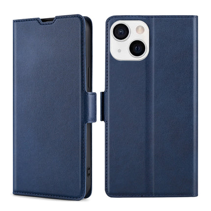 Ultra-thin Voltage Side Buckle PU + TPU Horizontal Flip Leather Case with Holder & Card Slot For iPhone 13 mini(Blue)-garmade.com