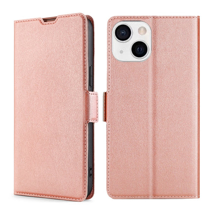 Ultra-thin Voltage Side Buckle PU + TPU Horizontal Flip Leather Case with Holder & Card Slot For iPhone 13 mini(Rose Gold)-garmade.com