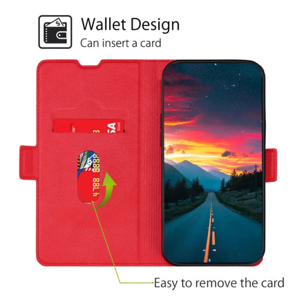Ultra-thin Voltage Side Buckle PU + TPU Horizontal Flip Leather Case with Holder & Card Slot For iPhone 13(Red)-garmade.com