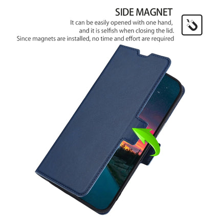 Ultra-thin Voltage Side Buckle PU + TPU Horizontal Flip Leather Case with Holder & Card Slot For iPhone 13(Blue)-garmade.com