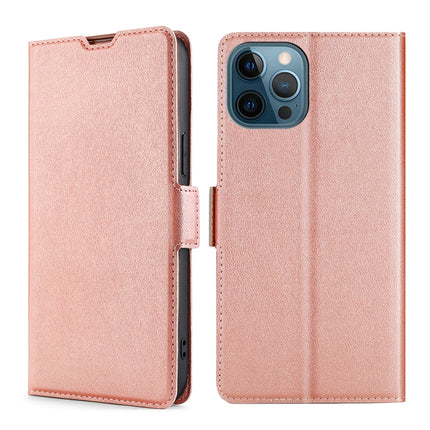 Ultra-thin Voltage Side Buckle PU + TPU Horizontal Flip Leather Case with Holder & Card Slot For iPhone 13 Pro(Rose Gold)-garmade.com