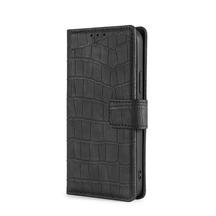 Skin Feel Crocodile Texture Magnetic Clasp Horizontal Flip PU Leather Case with Holder & Card Slots & Wallet For iPhone 13(Black)-garmade.com