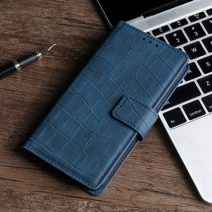Skin Feel Crocodile Texture Magnetic Clasp Horizontal Flip PU Leather Case with Holder & Card Slots & Wallet For iPhone 13(Blue)-garmade.com