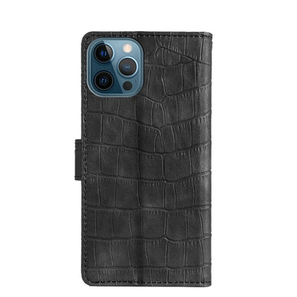 Skin Feel Crocodile Texture Magnetic Clasp Horizontal Flip PU Leather Case with Holder & Card Slots & Wallet For iPhone 13 Pro(Black)-garmade.com