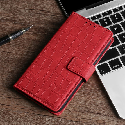 Skin Feel Crocodile Texture Magnetic Clasp Horizontal Flip PU Leather Case with Holder & Card Slots & Wallet For iPhone 13 Pro(Red)-garmade.com