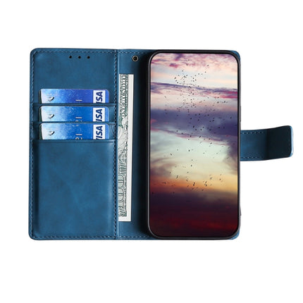 Skin Feel Crocodile Texture Magnetic Clasp Horizontal Flip PU Leather Case with Holder & Card Slots & Wallet For iPhone 13 Pro(Blue)-garmade.com