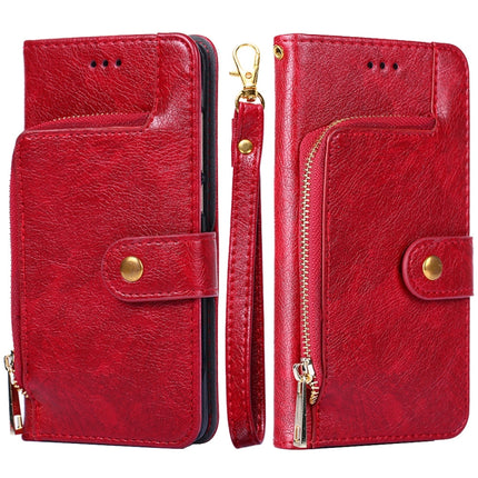 Zipper Bag PU + TPU Horizontal Flip Leather Case with Holder & Card Slot & Wallet & Lanyard For iPhone 13(Red)-garmade.com
