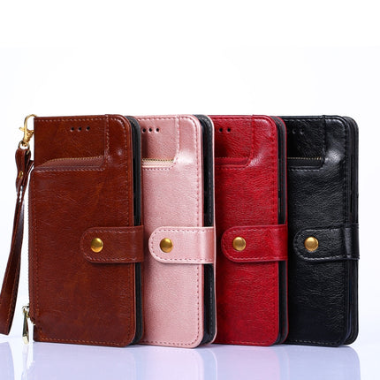 Zipper Bag PU + TPU Horizontal Flip Leather Case with Holder & Card Slot & Wallet & Lanyard For iPhone 13(Brown)-garmade.com