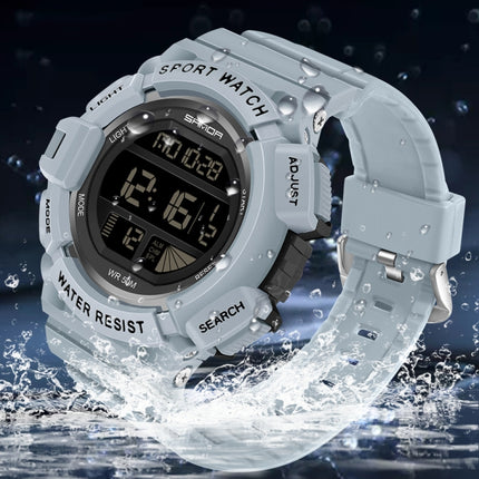 SANDA 2106 LED Digital Display Luminous Alarm Clock Men Outdoor Sports Electronic Watch(Black)-garmade.com