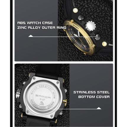 SANDA 3107 Dual Digital Display Luminous Alarm Clock Men Outdoor Sports Electronic Watch(Black Silver)-garmade.com
