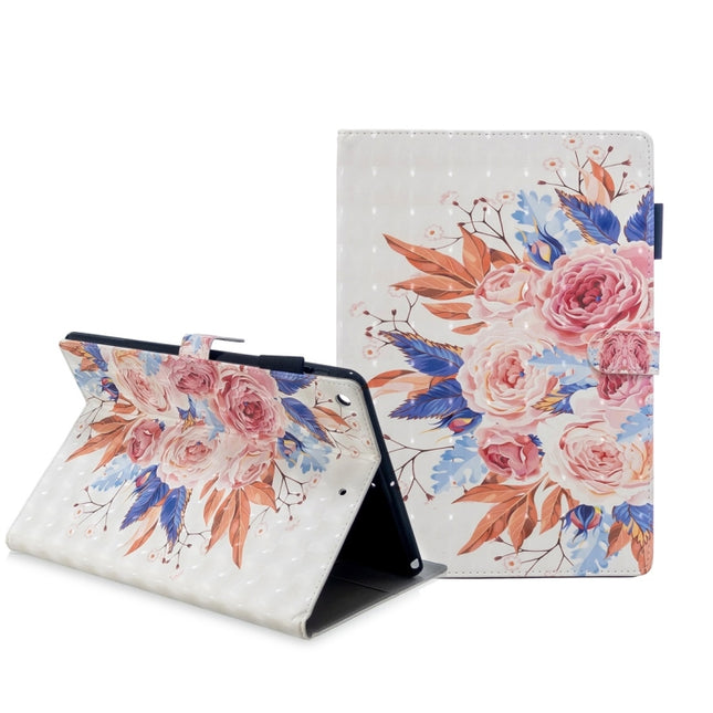 For iPad 10.2 3D Embossing Pattern Horizontal Flip Leather Case with Holder & Card Slots & Wallet(Sunflower)-garmade.com