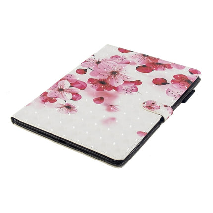 For iPad 10.2 3D Embossing Pattern Horizontal Flip Leather Case with Holder & Card Slots & Wallet(Red Flower)-garmade.com
