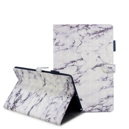 For iPad 10.2 3D Embossing Pattern Horizontal Flip Leather Case with Holder & Card Slots & Wallet(White Marble)-garmade.com