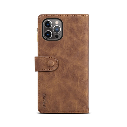 Retro Frosted Horizontal Flip Leather Case with Holder & Card Slot & Wallet & Zipper Pocket & Lanyard For iPhone 13 Pro Max(Brown)-garmade.com