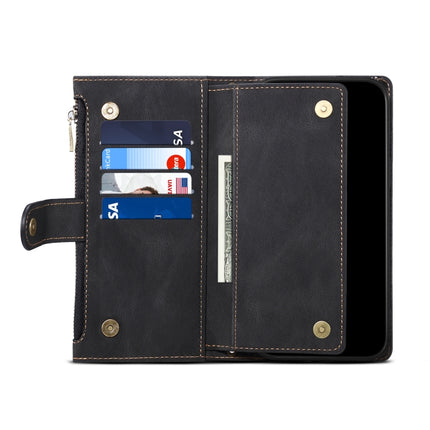 Retro Frosted Horizontal Flip Leather Case with Holder & Card Slot & Wallet & Zipper Pocket & Lanyard For iPhone 13(Black)-garmade.com