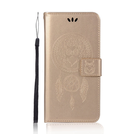 Wind Chime Owl Embossing Pattern Horizontal Flip Leather Case with Holder & Card Slots & Wallet For iPhone 13 Pro Max(Gold)-garmade.com