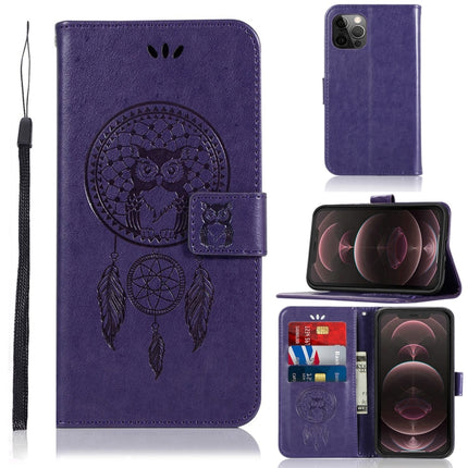 Wind Chime Owl Embossing Pattern Horizontal Flip Leather Case with Holder & Card Slots & Wallet For iPhone 13 Pro Max(Purple)-garmade.com