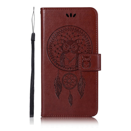 Wind Chime Owl Embossing Pattern Horizontal Flip Leather Case with Holder & Card Slots & Wallet For iPhone 13 Pro Max(Brown)-garmade.com